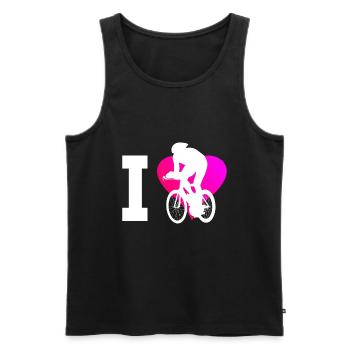 Road bike racing cycling Road bike racing cyclist - Men's Premium Organic Tank Top - black - Front - Michal (187cm)