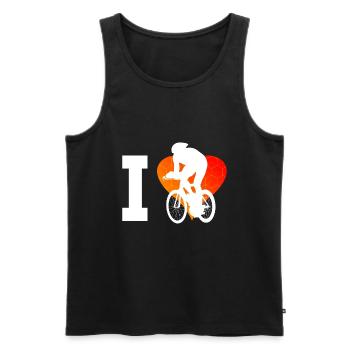 Cyclisme sur route hommes course cycliste vélo de route - Débardeur bio Premium Homme - noir - Devant - Michal (187cm)