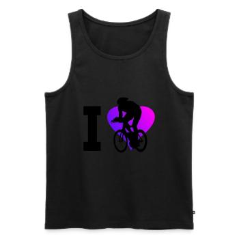 Vélo de route vélo de route vélo de route vélo de route pour hommes - Débardeur bio Premium Homme - noir - Devant - Michal (187cm)