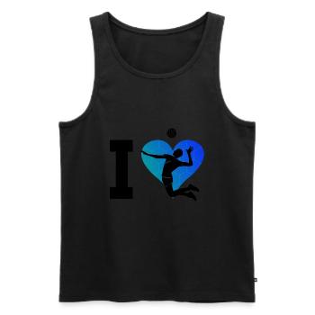 Volleyball de plage Volleyball féminin - Débardeur bio Premium Homme - noir - Devant - Michal (187cm)