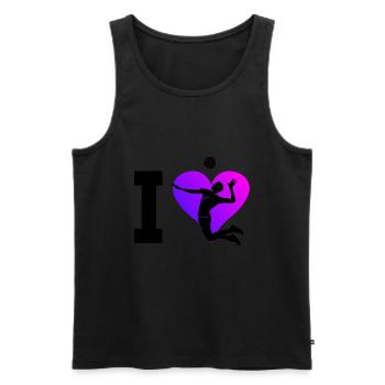 Volleyballer Damen Beach Volley Herren Volleyball - Männer Premium Bio Tank Top - Schwarz - Vorne - Michal (187cm)