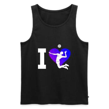 Beachvolleyball Beach Volley Volleyball - Men's Premium Organic Tank Top - black - Front - AI Model Male 178 light (178cm)