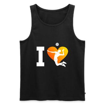 Volley Beach Volley Herren Beachvolleyball - Männer Premium Bio Tank Top - Schwarz - Vorne - Michal (187cm)