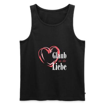 Believe in love - Men's Premium Organic Tank Top - black - Front - AI Model Male 178 light (178cm)
