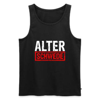 Alter Schwede Lustiger Ausdruck Design Spruch für - Männer Premium Bio Tank Top - Schwarz - Vorne - Michal (187cm)