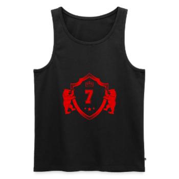 7 Nombre d’armoiries - Débardeur bio Premium Homme - noir - Devant - Michal (187cm)