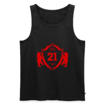 21 Nombre d’armoiries - Débardeur bio Premium Homme - noir - Devant - Michal (187cm)