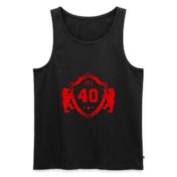 40 Nombre Armoiries - Débardeur bio Premium Homme - noir - Devant - Michal (187cm)