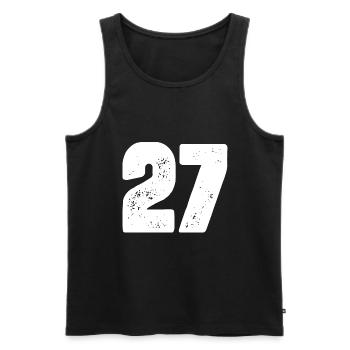 27 Maillot numéro - Débardeur bio Premium Homme - noir - Devant - Michal (187cm)