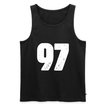 97 Numéro maillot - Débardeur bio Premium Homme - noir - Devant - Michal (187cm)