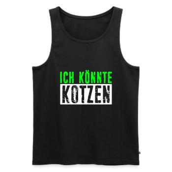Ich Könnte Kotzen - Anti Montag Spruch Party Miesm - Männer Premium Bio Tank Top - Schwarz - Vorne - Michal (187cm)