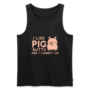 I like PIG Butts - Grillen - Männer Premium Bio Tank Top - Schwarz - Vorne - Michal (187cm)