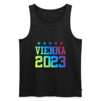 Vienna 2023 Wien - Men's Premium Organic Tank Top - black - Front - AI Model Male 178 light (178cm)