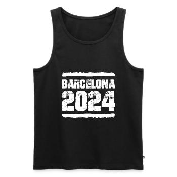 L’équipe de Barcelone 2024 - Débardeur bio Premium Homme - noir - Devant - Michal (187cm)