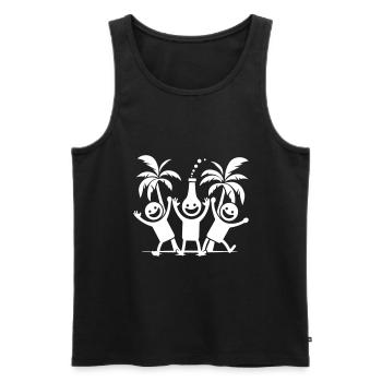 Fête Équipe Vacances - Débardeur bio Premium Homme - noir - Devant - Michal (187cm)