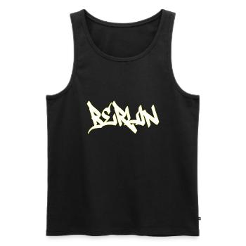 Berlin Graffiti Style Berliner Kreuzberg - Männer Premium Bio Tank Top - Schwarz - Vorne - Michal (187cm)