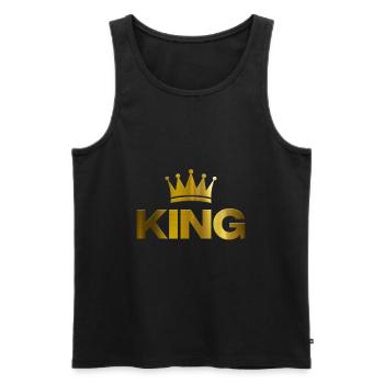 King - Men's Premium Organic Tank Top - black - Front - Michal (187cm)