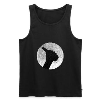 Flaschenbier in der Hand Mond Bier - Männer Premium Bio Tank Top - Schwarz - Vorne - Michal (187cm)