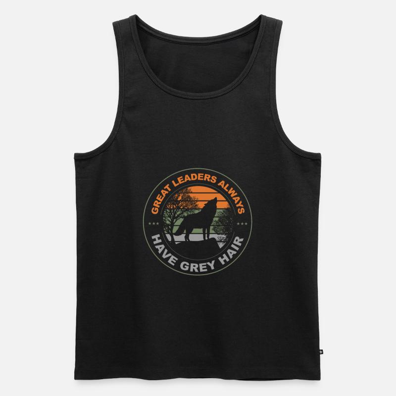 Wolf - Männer Premium Bio Tank Top - Schwarz