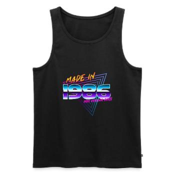 hergestellt 1986 • 36. Geburtstag 80er Jahre Geburtsjahr Retro - Männer Premium Bio Tank Top - Schwarz - Vorne - Michal (187cm)