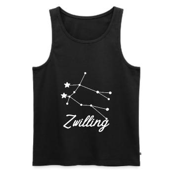 Sternzeichen Zwilling - Tierkreiszeichen - Männer Premium Bio Tank Top - Schwarz - Vorne - Michal (187cm)