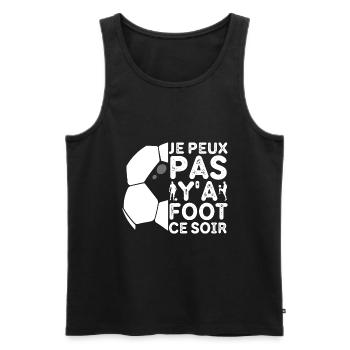 Football je peux pas y'a foot humour foot cadeau - Débardeur bio Premium Homme - noir - Devant - Michal (187cm)
