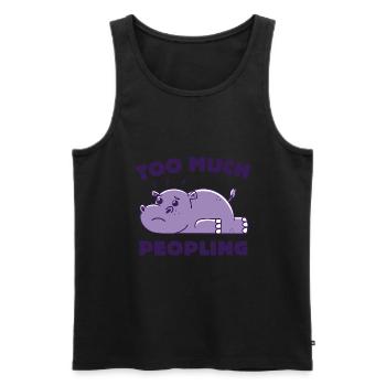 Zu viel Menschen - Männer Premium Bio Tank Top - Schwarz - Vorne - Michal (187cm)