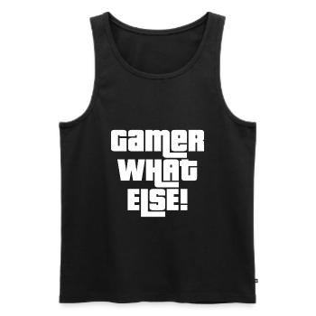 Gamer what else Gamer Geschenkidee GTA - Männer Premium Bio Tank Top - Schwarz - Vorne - Michal (187cm)