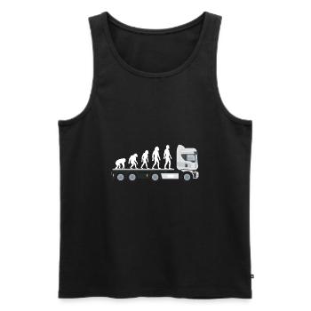 Truck Driver Trucker Evolution Gift - Men's Premium Organic Tank Top - black - Front - Michal (187cm)