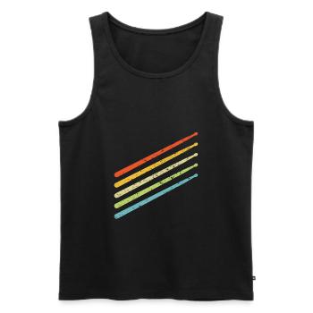 Drumsticks drums drummer drummer retro - Men's Premium Organic Tank Top - black - Front - Michal (187cm)