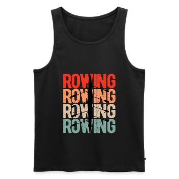 Rudern Ruderer Wassersport Rudersport - Männer Premium Bio Tank Top - Schwarz - Vorne - Michal (187cm)