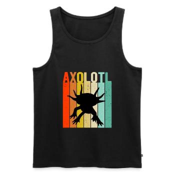 Axolotl Axolotls amphibies rétro cadeau - Débardeur bio Premium Homme - noir - Devant - AI Model Male 178 light (178cm)