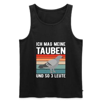 Tauben Taubenzüchter Taube Brieftauben Geschenk - Männer Premium Bio Tank Top - Schwarz - Vorne - Michal (187cm)