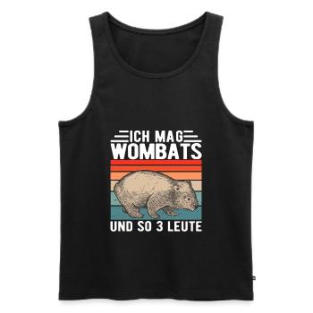 Wombat Wombats Australien Beuteltier - Männer Premium Bio Tank Top - Schwarz - Vorne - AI Model Male 178 light (178cm)