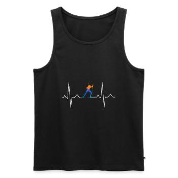 Biathlon Biathlet Herzschlag Geschenk - Männer Premium Bio Tank Top - Schwarz - Vorne - Michal (187cm)