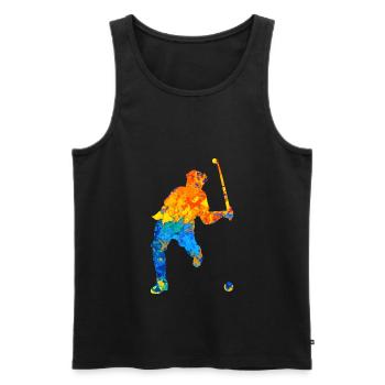Feldhockey Hockey Hockeyspieler Geschenk - Männer Premium Bio Tank Top - Schwarz - Vorne - Michal (187cm)