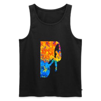 Klettern Bouldern Boulder Kletter Kletterer - Männer Premium Bio Tank Top - Schwarz - Vorne - AI Model Male 178 light (178cm)