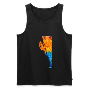 Klettern Bouldern Boulder Kletter Kletterer - Männer Premium Bio Tank Top - Schwarz - Vorne - AI Model Male 178 light (178cm)