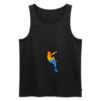 Bouldern Boulder Klettern Kletterer Kletterwand - Männer Premium Bio Tank Top - Schwarz - Vorne - Michal (187cm)