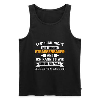 Straßenbauer Straßenbau Geschenk - Männer Premium Bio Tank Top - Schwarz - Vorne - Michal (187cm)