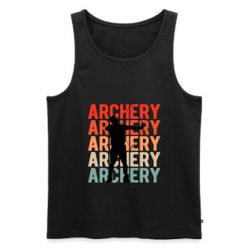 Archery Archery Archers Retro Archers - Men's Premium Organic Tank Top - black - Front - AI Model Male 178 light (178cm)