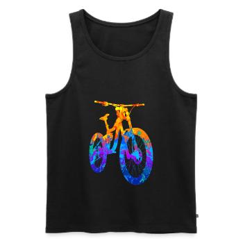 VTT VTT VTT Descente - Débardeur bio Premium Homme - noir - Devant - Michal (187cm)