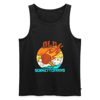 Old Schmetterhand Tischtennis Spruch - Männer Premium Bio Tank Top - Schwarz - Vorne - Michal (187cm)
