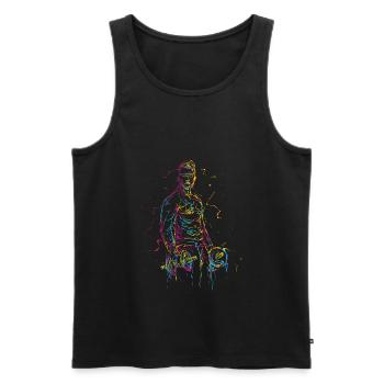 Workout Gym Powerlifter Powerlifting Geschenkidee - Männer Premium Bio Tank Top - Schwarz - Vorne - Michal (187cm)