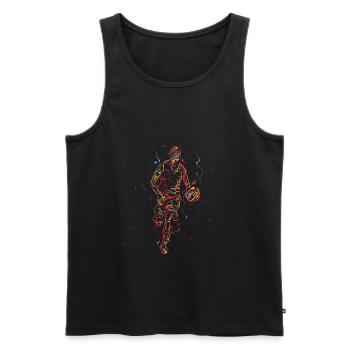 Basketteur de basket-ball - Débardeur bio Premium Homme - noir - Devant - Michal (187cm)