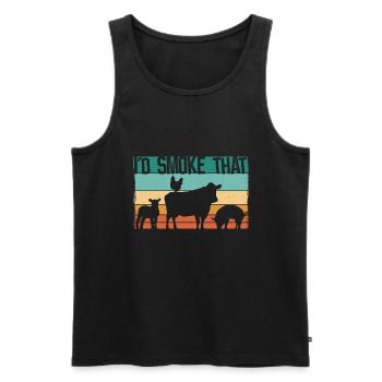 Ich smoke das - Retro Grillen Smoker - Männer Premium Bio Tank Top - Schwarz - Vorne - AI Model Male 178 light (178cm)