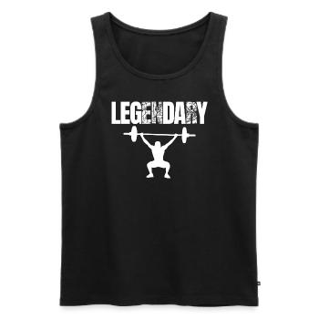 Bodybuilder Leg Day Langhantel Krafttraining - Männer Premium Bio Tank Top - Schwarz - Vorne - AI Model Male 178 light (178cm)