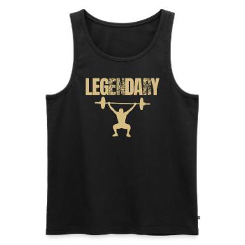 Bodybuilder Leg Day Barbell Strength Training - Men's Premium Organic Tank Top - black - Front - Michal (187cm)