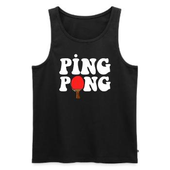 Tenue de ping-pong avec batte de ping-pong - Débardeur bio Premium Homme - noir - Devant - AI Model Male 178 light (178cm)