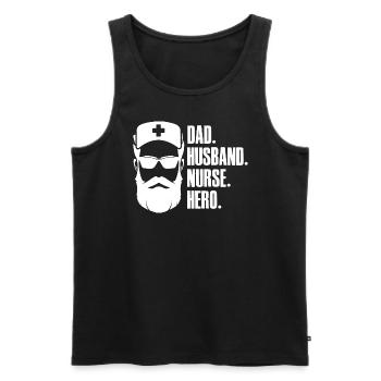 Dad Husband Nurse Hero - Nurse Caregiver - Men's Premium Organic Tank Top - black - Front - Michal (187cm)